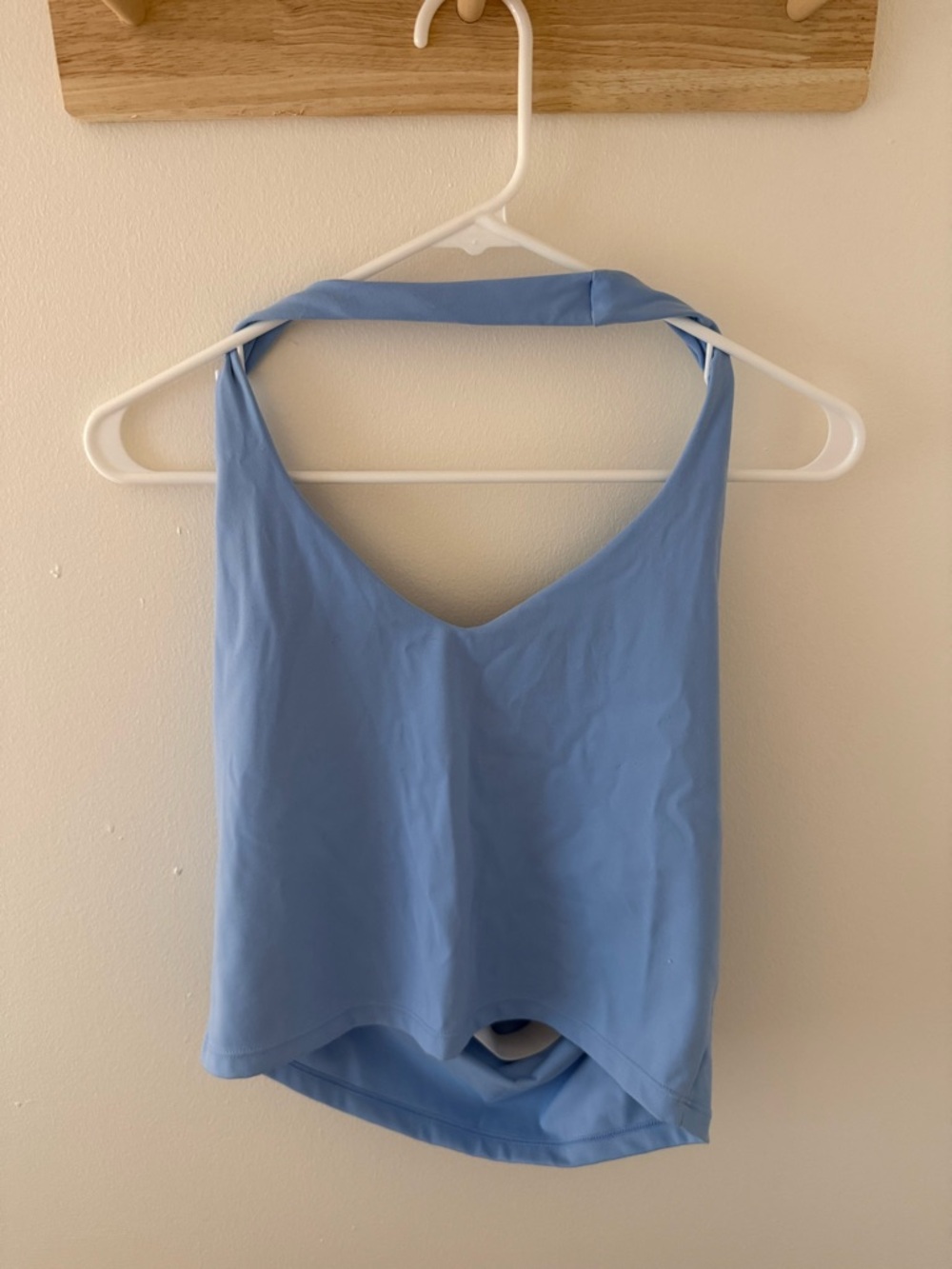 Light Blue V-Neck Halter Tank Top